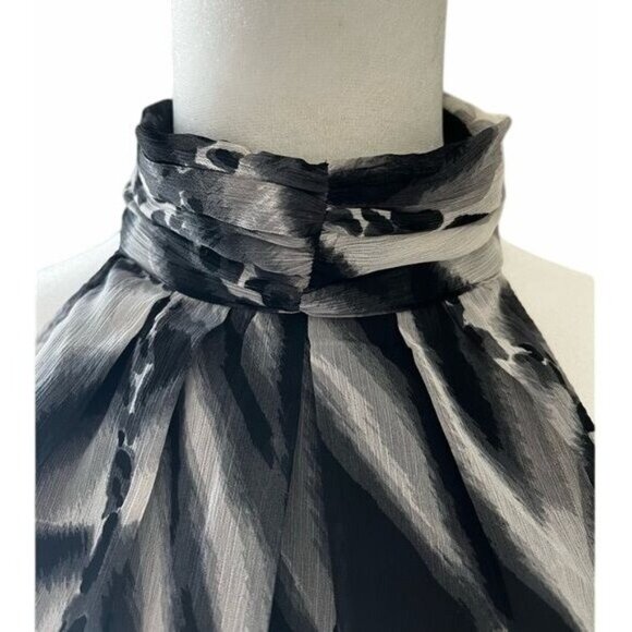 Venus Zebra Print Collar Halter Drop Waist Sleeveless Mini Dress US Size 6 - Picture 7 of 10